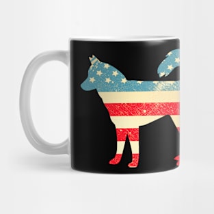 American Flag Siberian Husky Mug